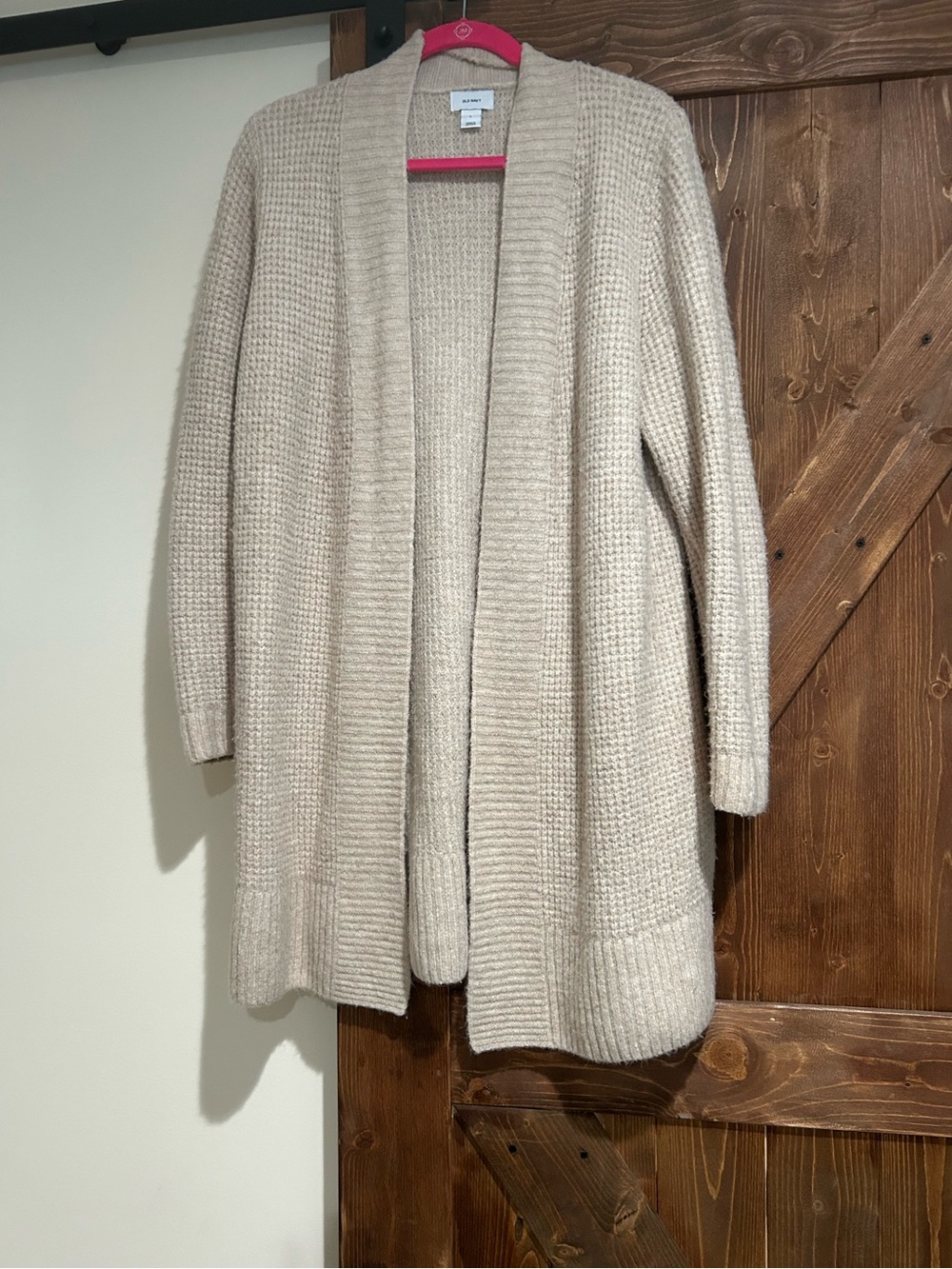 Old Navy Open Front Waffle Knit Cardigan - Light Mauve